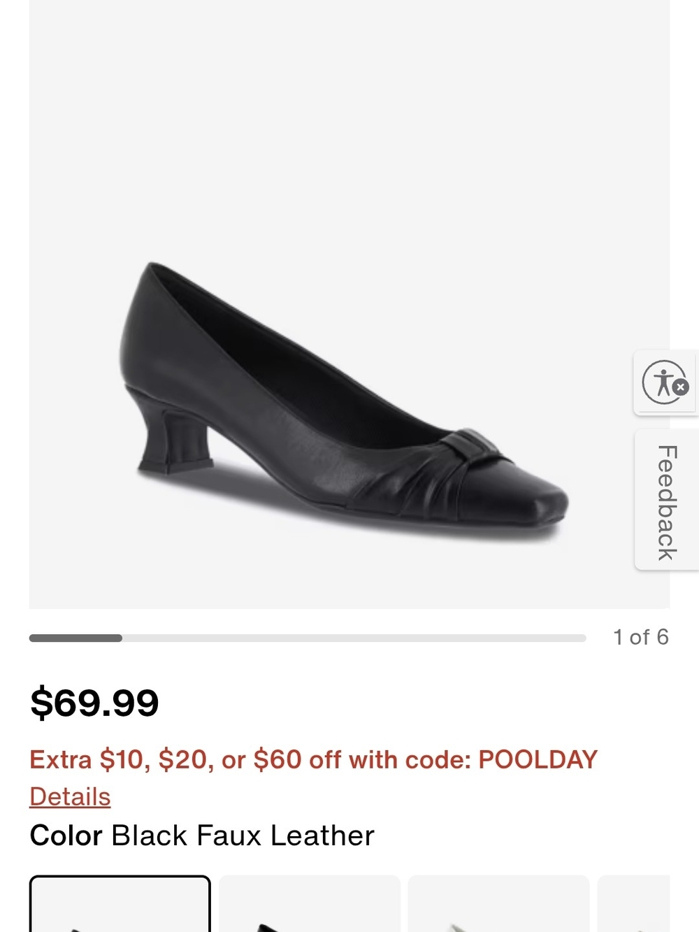easy street Black Faux Leather Knot Detail Low Heel Pump